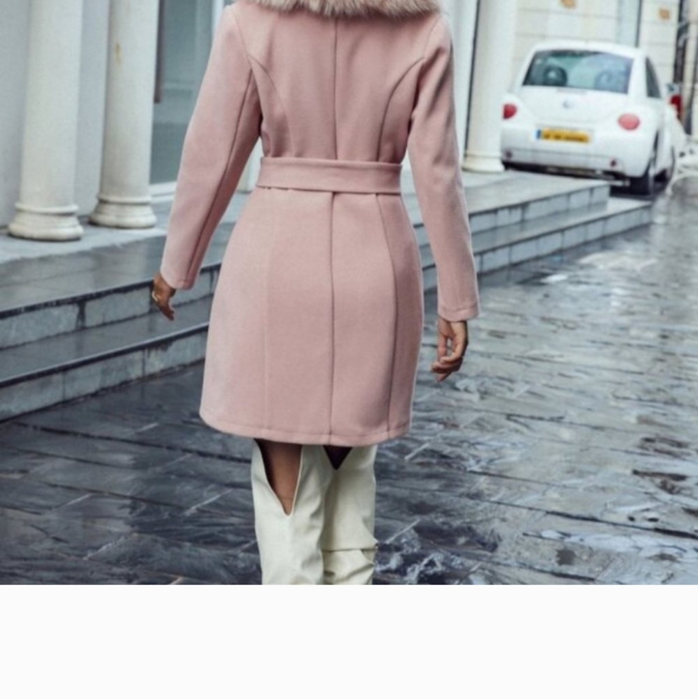 Classic Contemporary business Chic Pink Trench Coat xl